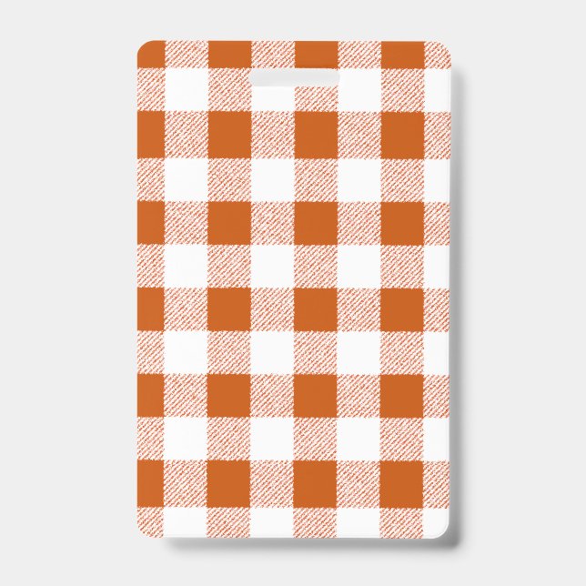Gingham Check Brown Badge (Front)