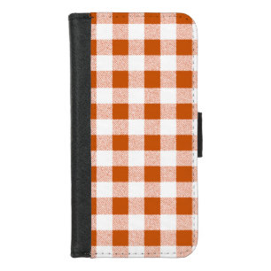 Gingham Check Brown iPhone 8/7 Wallet Case