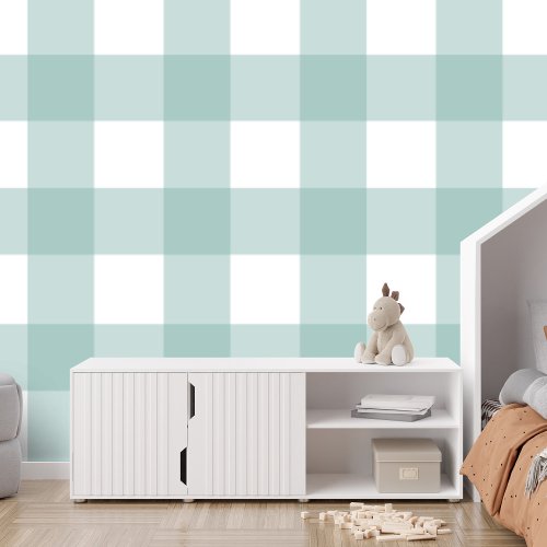 Gingham check cute simple large teal plaid wallpaper 