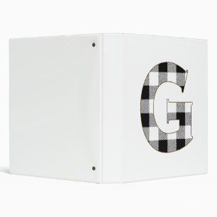 Gingham Check G 3 Ring Binder