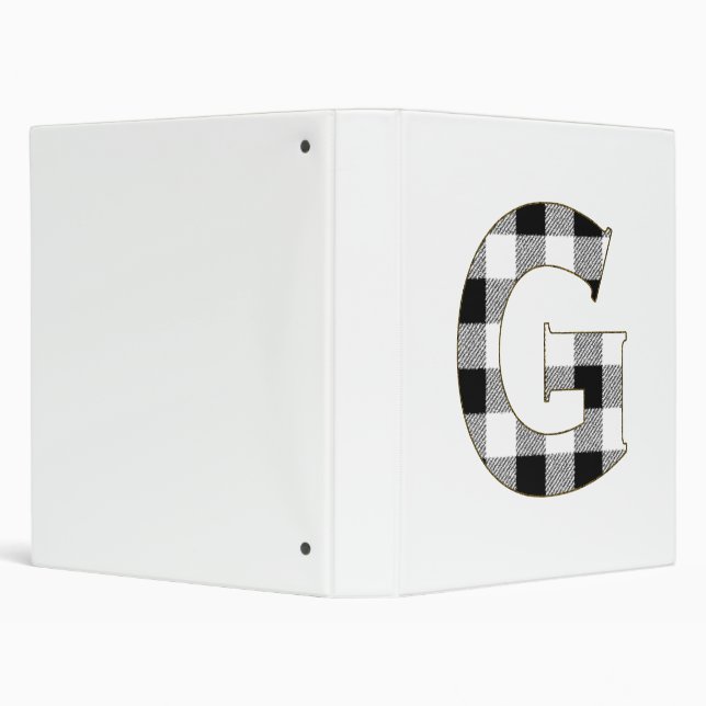 Gingham Check G 3 Ring Binder (Background)