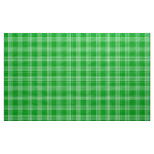 Gingham Check Green and White Fabric