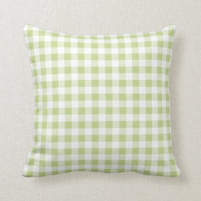Gingham Check Pattern In Mint Green And White Throw Pillow