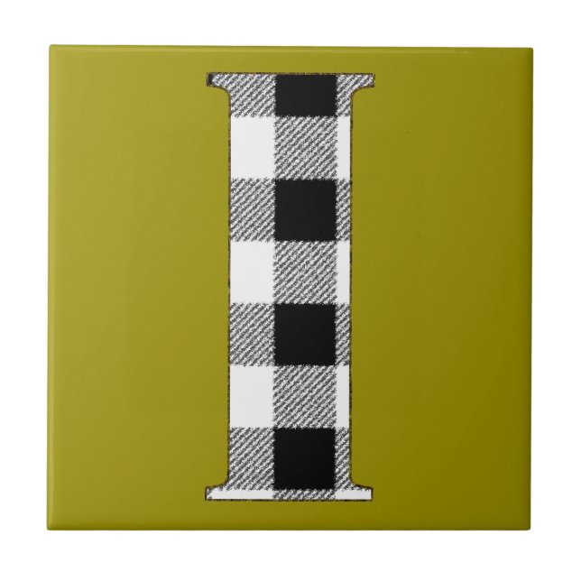 Gingham Check I Ceramic Tile (Front)