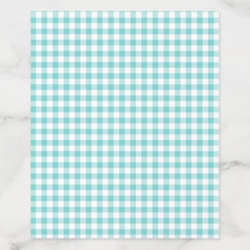 Gingham Check in Teal Blue Plaid Envelope Liner