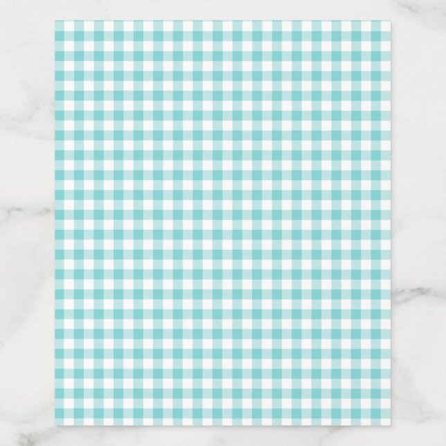 Gingham Check in Teal Blue Plaid Envelope Liner (Design)