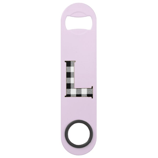 Gingham Check L Bar Key (Front)