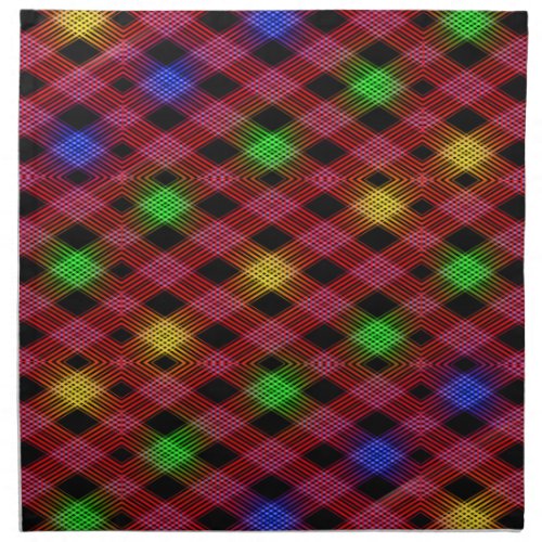 Gingham Check Multicolored Pattern Cloth Napkin