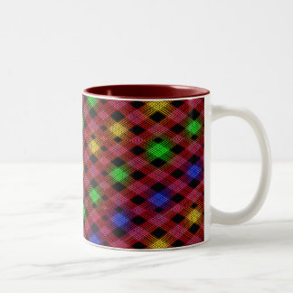 Gingham Check Multicolored Pattern Two-Tone Coffee Mug