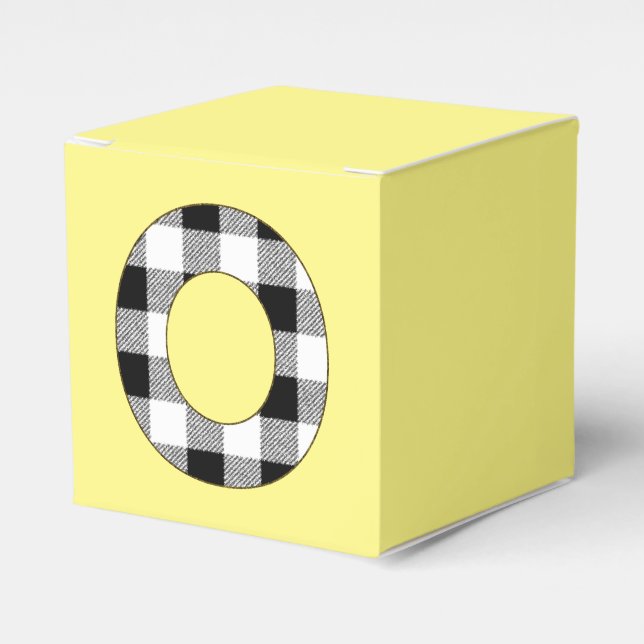 Gingham Check O Favor Boxes (Front Side)