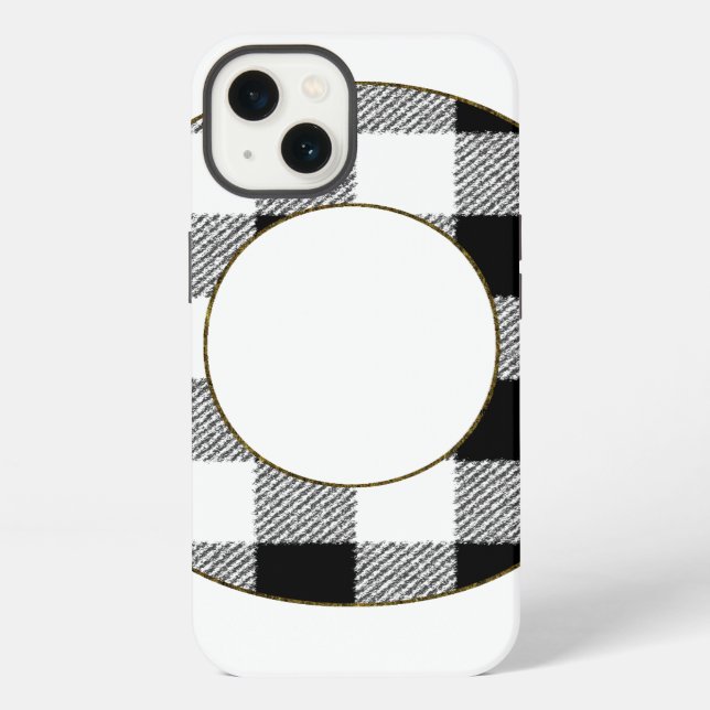 Gingham Check O Iphone Case (Back)