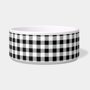 Gingham check pattern black and white bowl