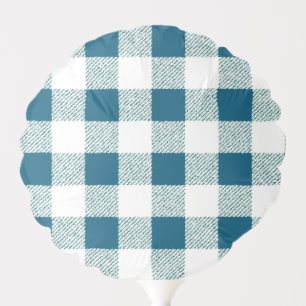 Gingham Check Pattern Bluish Green Balloon