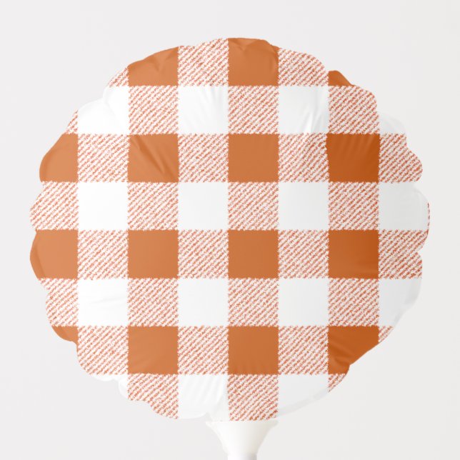 Gingham Check Pattern Brown Balloon (Front)
