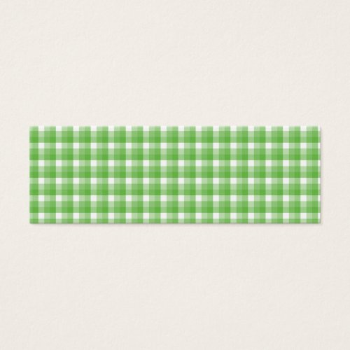 Gingham check pattern. Green and White. Business Card Templates