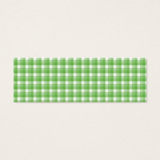 Customizable Gingham check pattern. Green and White. Business Card Templates