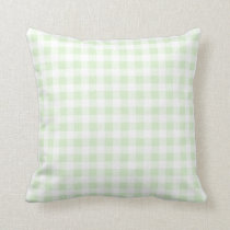 Gingham Check Pattern in Mint Green and White Throw Pillow