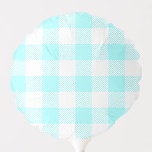 Gingham Check Pattern Light Blue Balloon