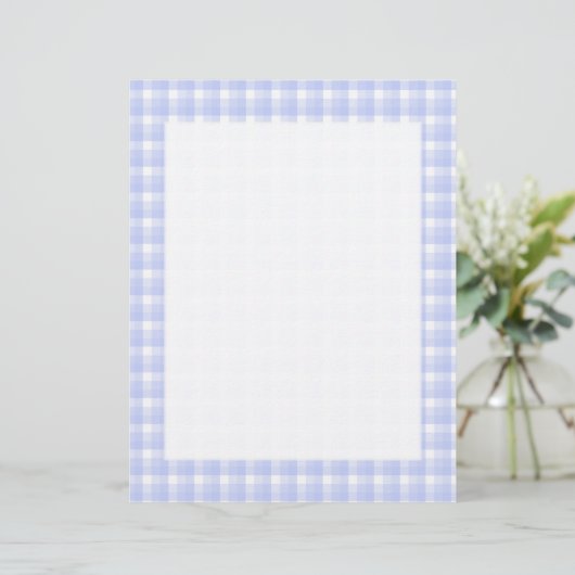 Gingham check pattern. Light Blue & White. (Standing Front)