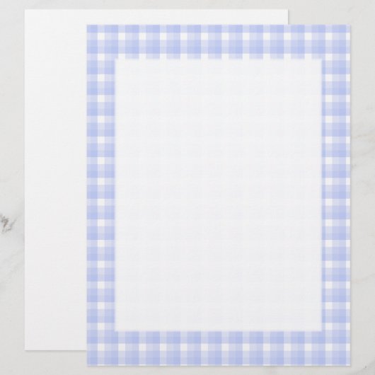 Gingham check pattern. Light Blue & White. (Front/Back)