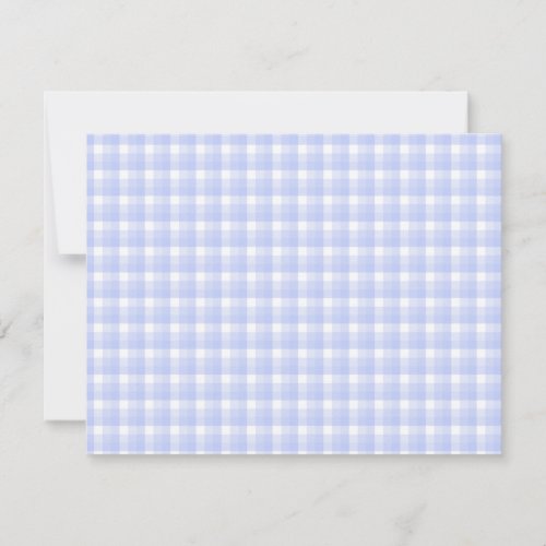Gingham check pattern. Light Blue &amp; White. Personalized Announcement