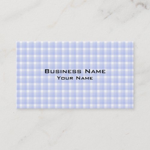 Gingham check pattern. Light Blue &amp; White. Business Card Template