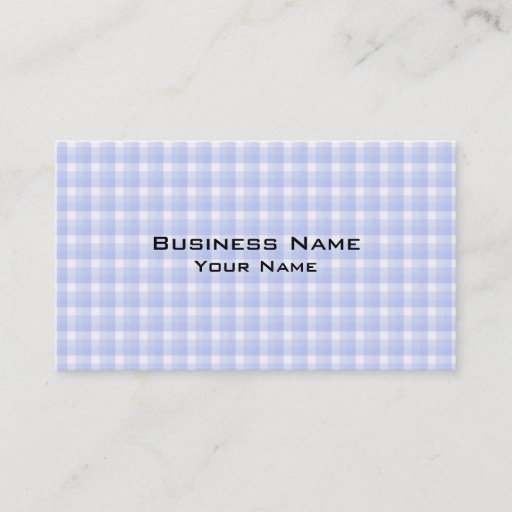 Customizable Gingham check pattern. Light Blue &amp; White. Business Card Template