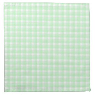 Gingham check pattern. Light Green and White. Napkin