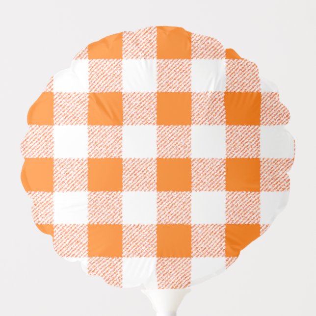 Gingham Check Pattern Orange Balloon (Front)