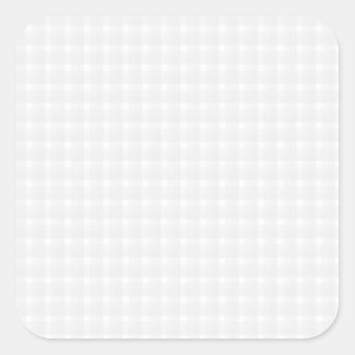 Gingham check pattern. Pale Gray and White. Square Sticker