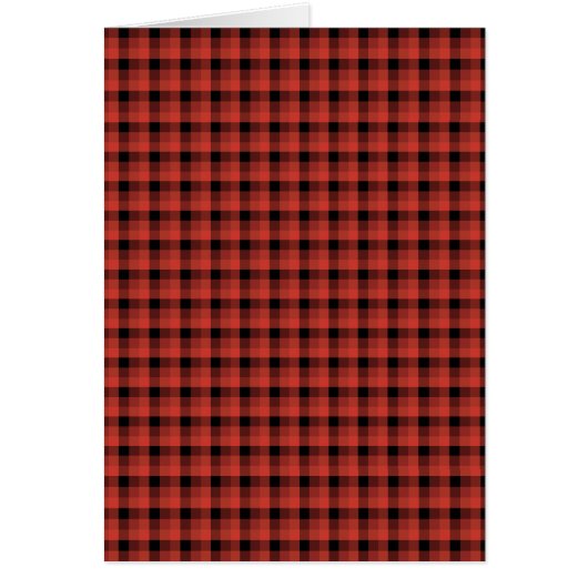 Gingham check pattern. Red and Black Plaid Cards (Front)