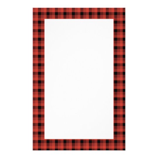 Gingham check pattern. Red and Black Plaid Stationery ...