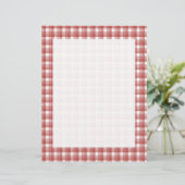 Gingham check pattern. Red and White. (Standing Front)