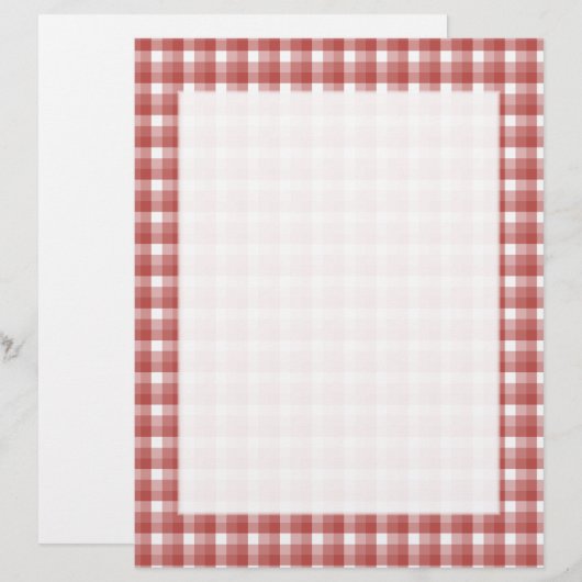 Gingham check pattern. Red and White. (Front/Back)