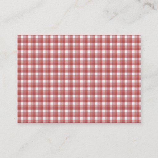 Customizable Gingham check pattern. Red and White. Business Card Templates