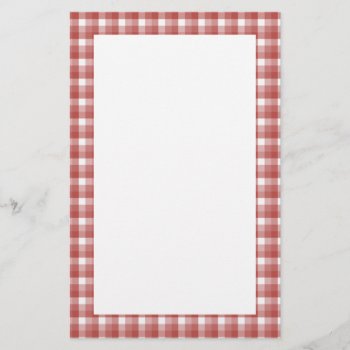 Gingham Check Pattern. Red And White. Stationery by Graphics_By_Metarla at Zazzle