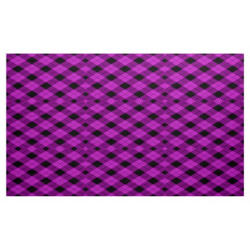 Gingham Check Purple and Black Pattern Fabric