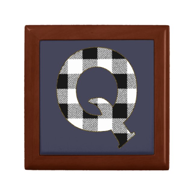 Gingham Check Q Jewelry Box (Front)