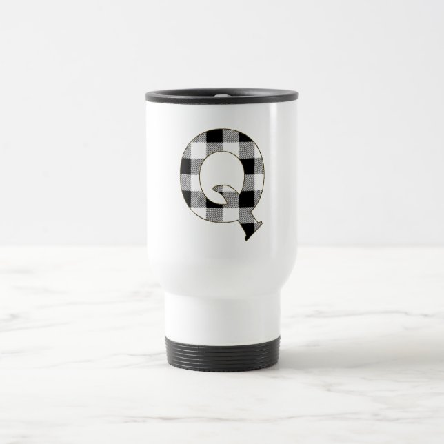Gingham Check Q Travel Mug (Center)