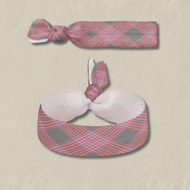 Gingham Check Red and Black Hair Tie (Gingham Check Red and Black Hair Tie)