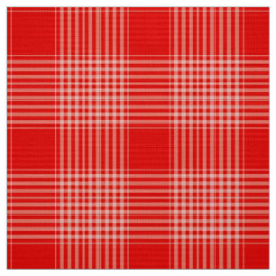 Gingham Check Red and White Fabric