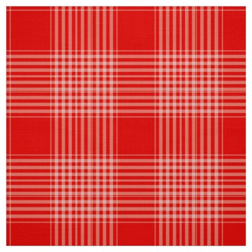 Gingham Check Red and White Fabric