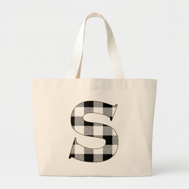 Gingham Check S Large Tote Bag (Front)