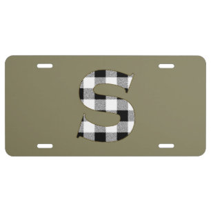 Gingham Check S License Plate