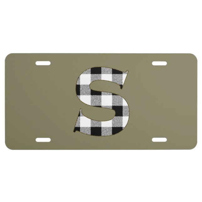 Gingham Check S License Plate (Front)