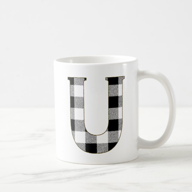 Gingham Check U Coffee Mug (Right)