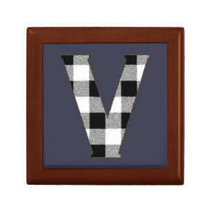 Gingham Check V Jewelry Box