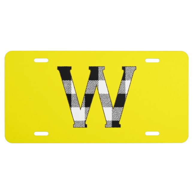 Gingham Check W License Plate (Front)