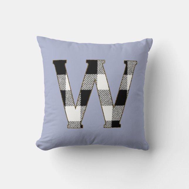Gingham Check W Throw Pillow (Front)