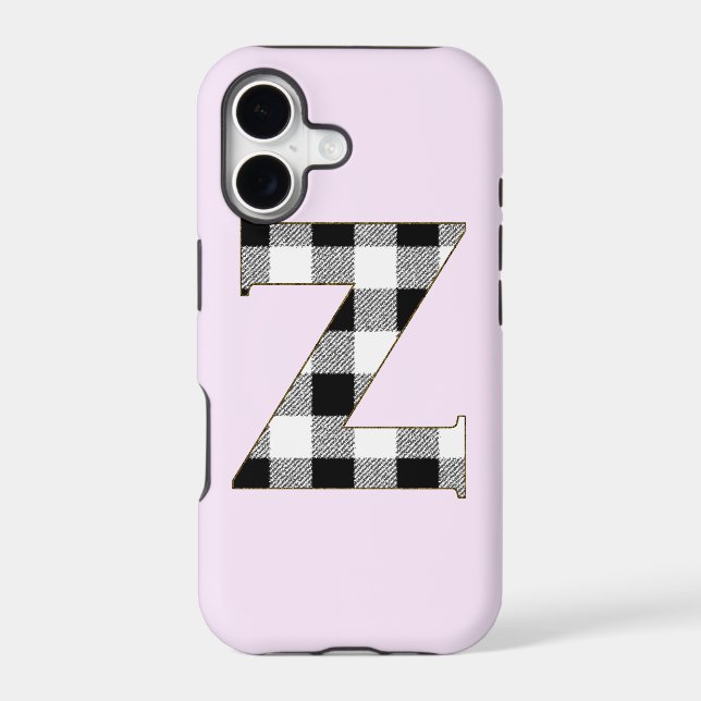 Gingham Check Z Iphone Case (Back)